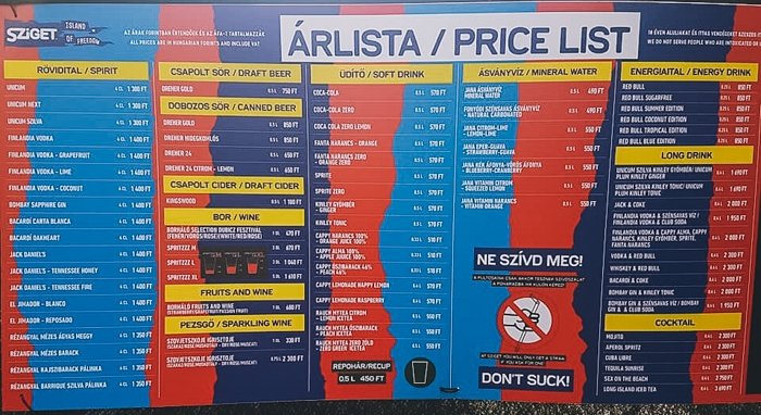 sziget festival price