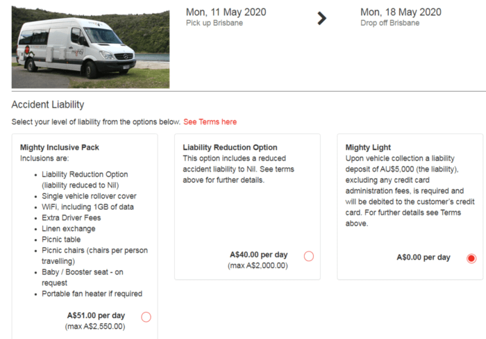 mighty campervan hire australia
