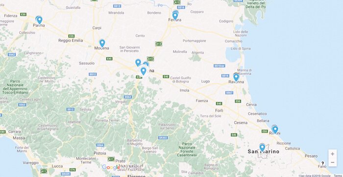 emilia romagna bestemmingen