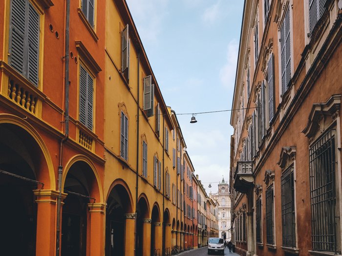 photo of a street introducing a section on modena hotels