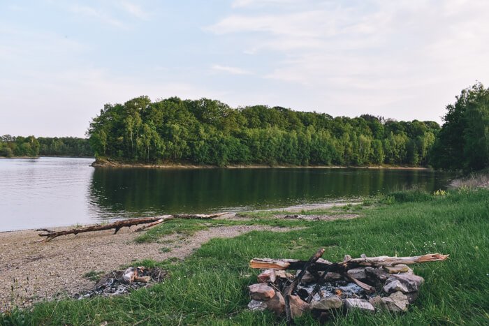 camping by belgian lake