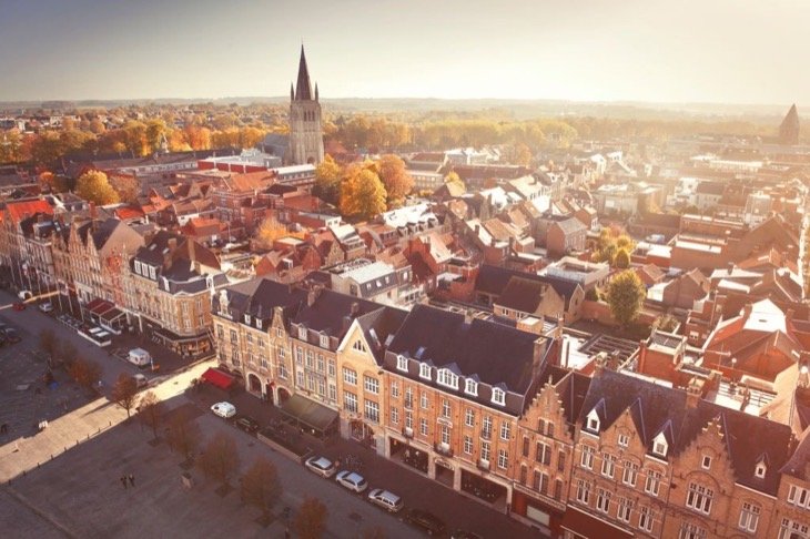 Aerial view of Ypres