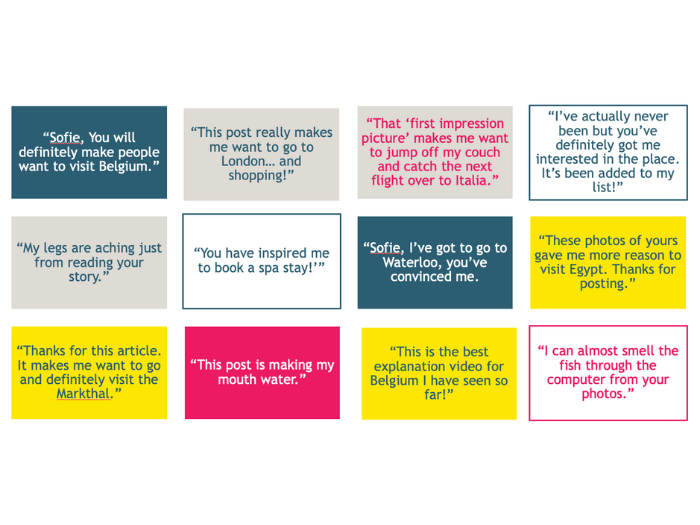 travel blog testimonials