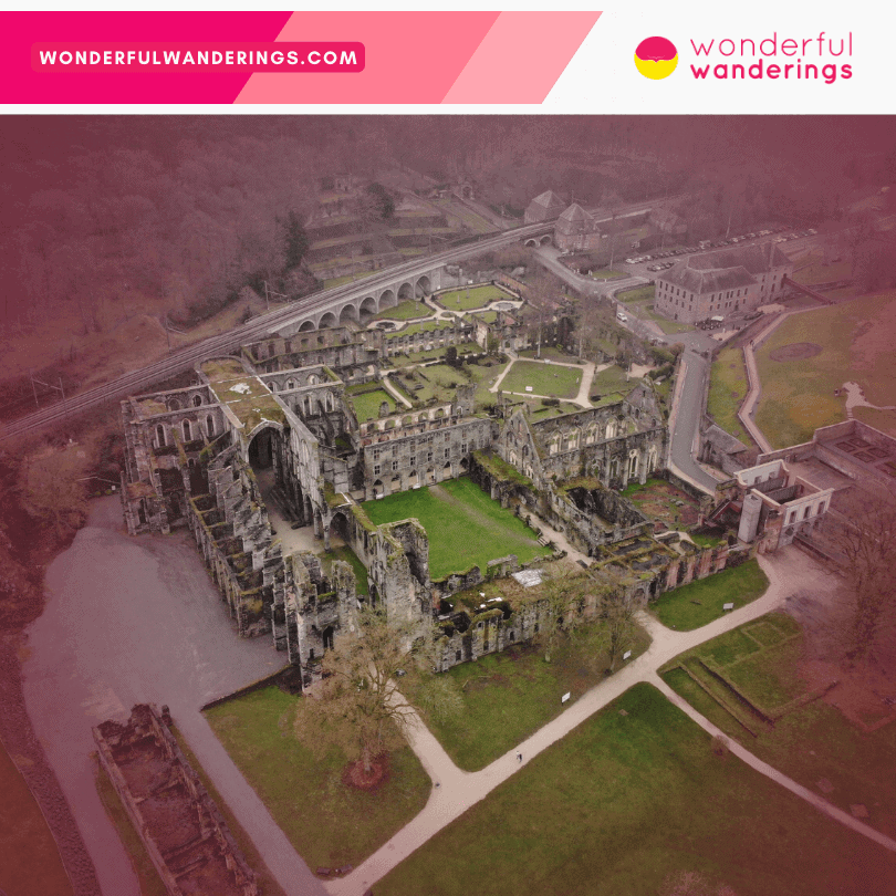 Villers Abbey aerial view